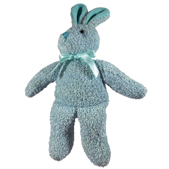 Blue Plush Bunny Stuffed Animal By Flowers Inc. Balloons 9" Polyester Child Toy - Picture 1 of 5